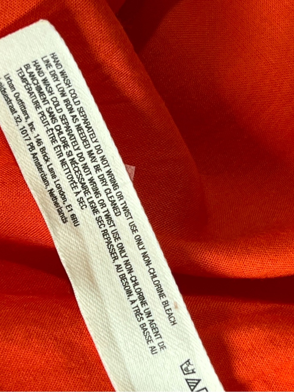 Free People Women's Tie Front V-Neck Bright Orange Linen Blend MIDI Dress Boho M - Picture 12 of 12